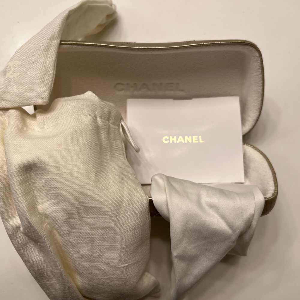 Brand new CHANEL leather sunglass case.